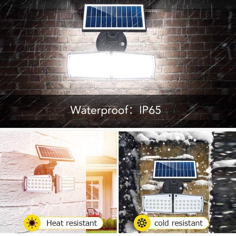 Epyz Solar Light Outdoor Motion Sensor WideIllumination 42 LED 550LM IP65 Waterproof Security Flood Lights Solar Powered Detected for GaragePorchYard Cold White Pack of 1 - Image 5