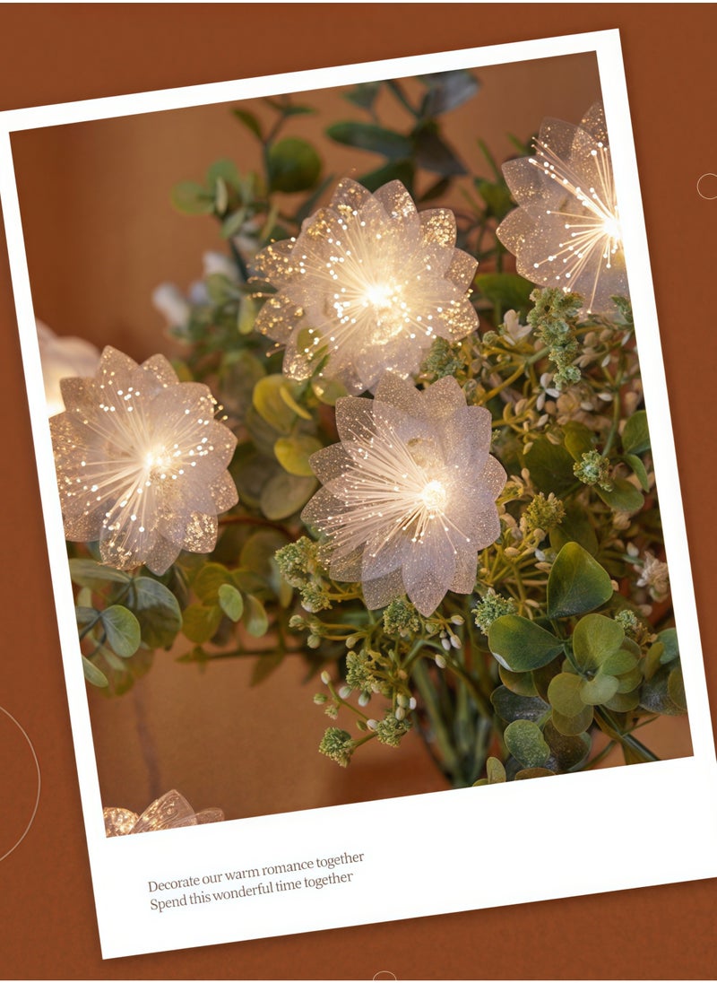 ماركة غير محددة سلسلة إضاءة LED على شكل زهرة من الألياف البصرية، شريط إضاءة LED RGB لغرفة النوم، مزود بمنفذ USB، مقاوم للماء، إضاءة LED مثالية لغرفة النوم والتلفزيون والأنشطة الخارجية والتخييم، بطول 1.5 متر  - Image 5