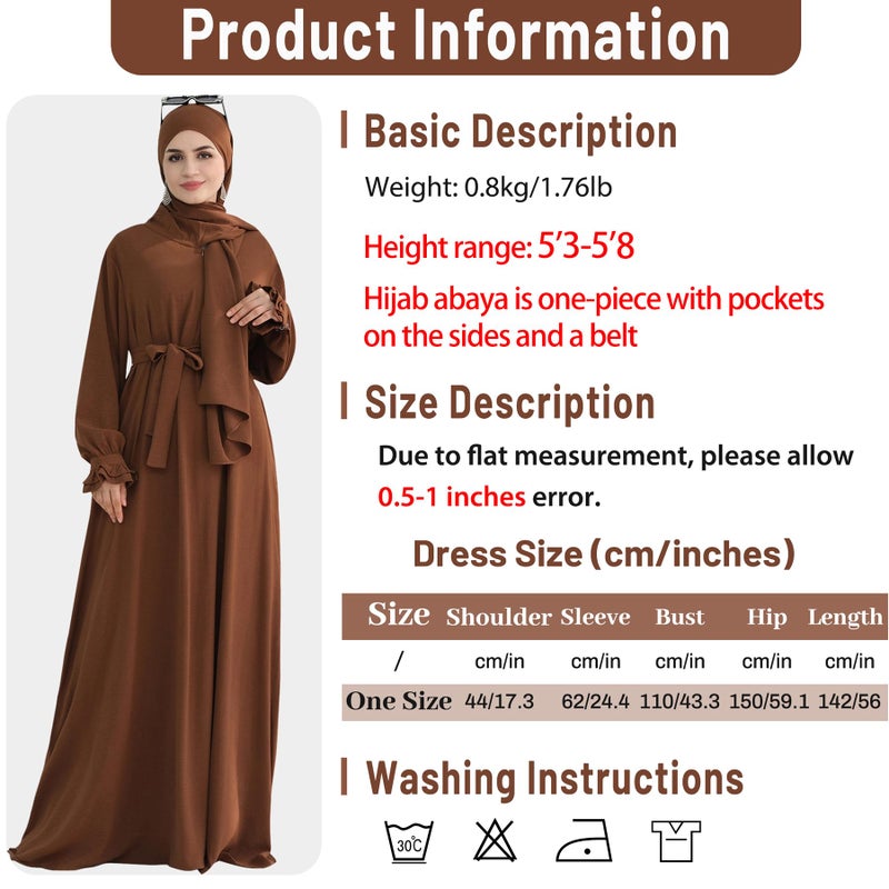 khalat Women Muslim Dress Middle East Arabian Robe Islamic Modest Dress with Hijab Scarf Lace Sleeve Flowy Abaya Dress Navy - Image 3