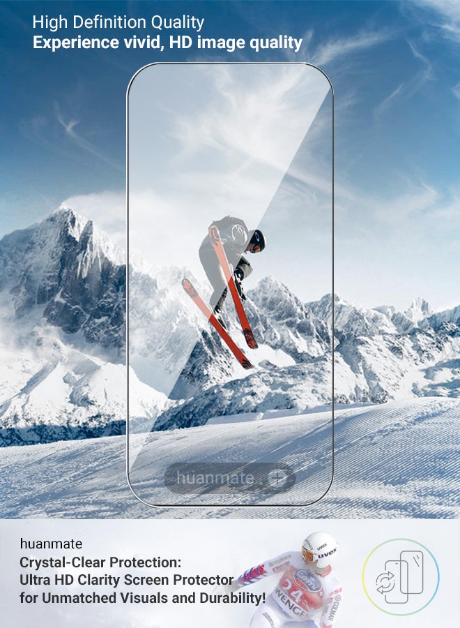 huanmate Apple iPhone 17 Tempered Glass Screen Protector – High Transparency, Delicate Touch, Anti-Explosion, Smooth Arc Edges, Easy Installation, Screen Protector for Apple iPhone 17 - Image 5