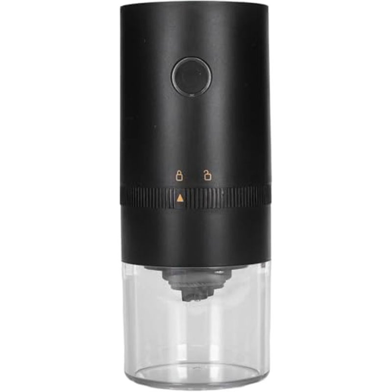 Portable Electric Burr Coffee Grinder With Adjustable Coarse Fine Grinding Removable Chamber For Home Travel Office Coffee Shop (Black)