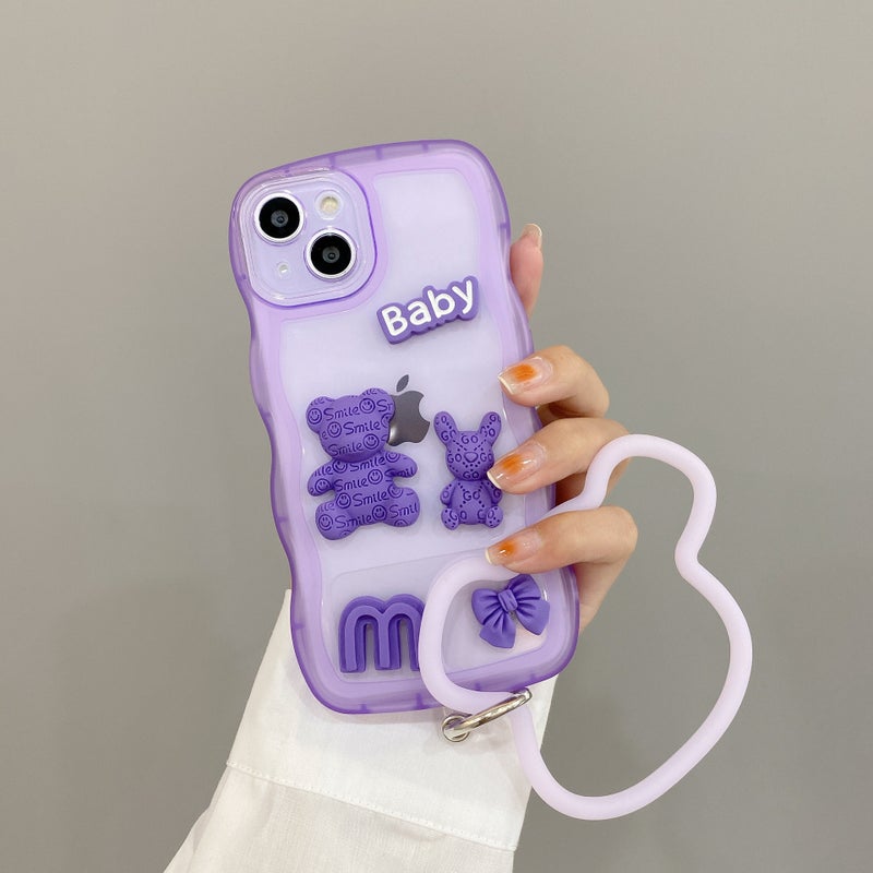 Suitable for Apple 17 Phone Case Baby Bear Bracelet Iphone14Pro Soft Case Anti-Fall Soft Case Protective Cover Trendy - Image 3