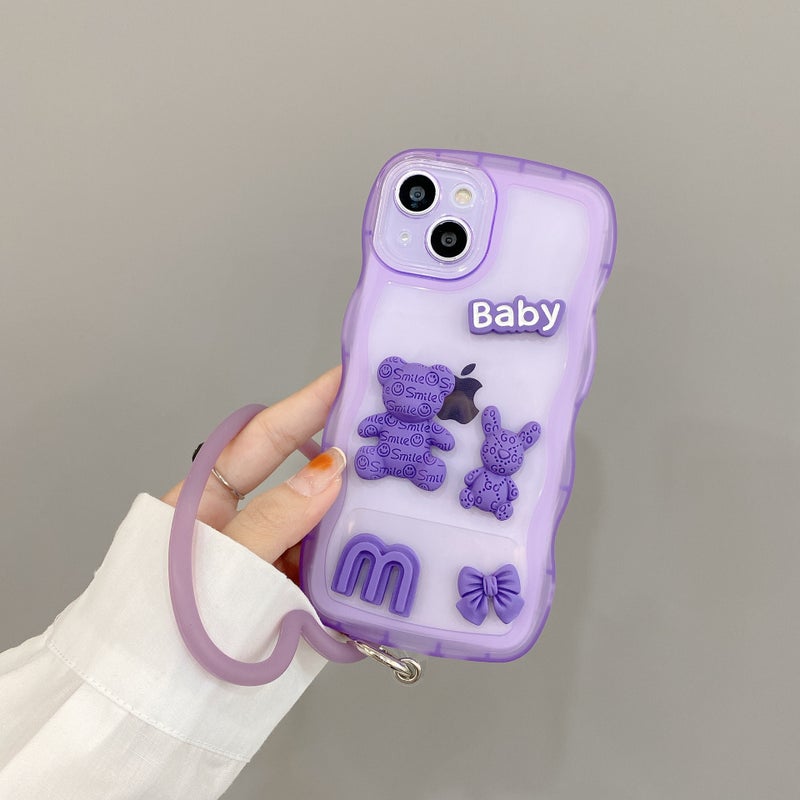 Suitable for Apple 17 Phone Case Baby Bear Bracelet Iphone14Pro Soft Case Anti-Fall Soft Case Protective Cover Trendy - Image 5