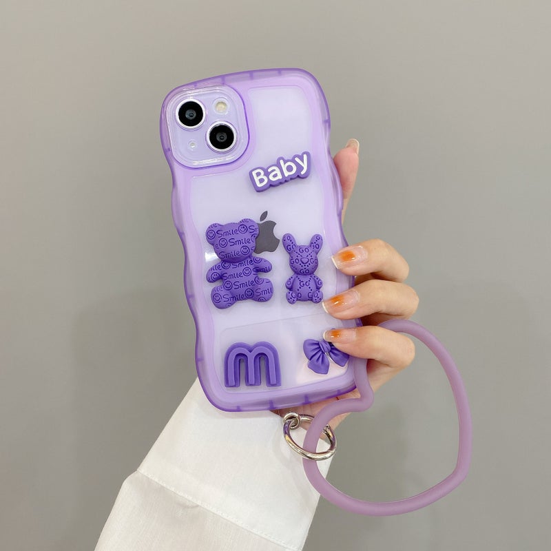 Suitable for Apple 17 Phone Case Baby Bear Bracelet Iphone14Pro Soft Case Anti-Fall Soft Case Protective Cover Trendy - Image 4
