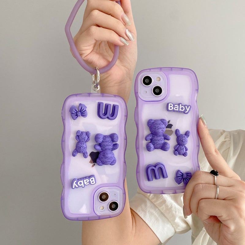 Suitable for Apple 17 Phone Case Baby Bear Bracelet Iphone14Pro Soft Case Anti-Fall Soft Case Protective Cover Trendy - Image 2