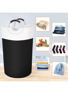 YOUGE Laundry Basket, Hamper, Collapsible Baskets, Dirty Clothes Waterproof with Foam Protected Aluminum Handles for College Dorm, Family 90L (Black)  - Image 3