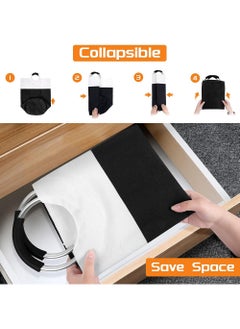YOUGE Laundry Basket, Hamper, Collapsible Baskets, Dirty Clothes Waterproof with Foam Protected Aluminum Handles for College Dorm, Family 90L (Black)  - Image 5