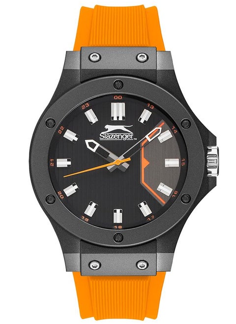 Slazenger Unisex 2035 Movement Watch, Analog Display and Silicone Strap - SL.9.6572.1.01, Orange