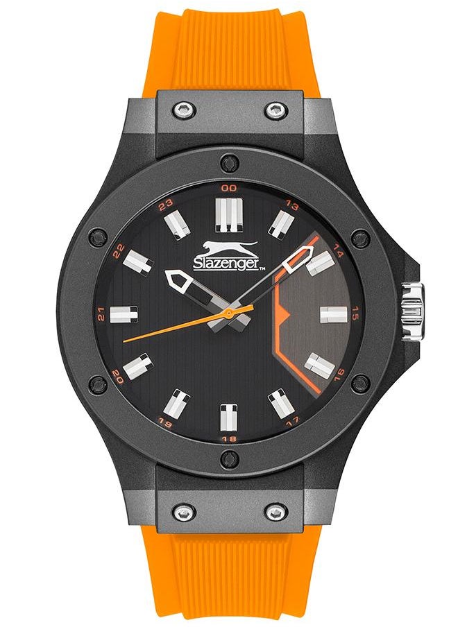 Slazenger Unisex 2035 Movement Watch, Analog Display and Silicone Strap - SL.9.6572.1.01, Orange