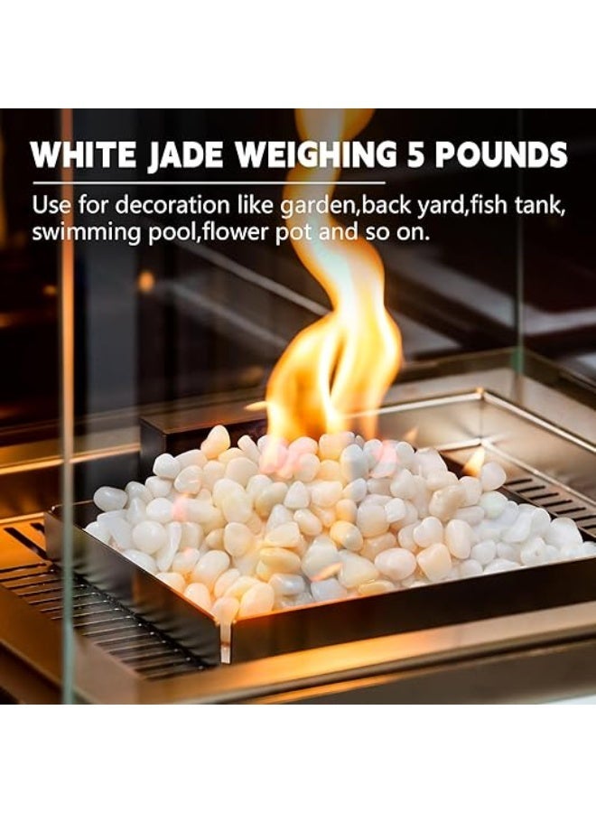 هوانكسين هوم الحصى البيضاء مناسبة للنباتات الداخلية، أحجار نهرية طبيعية بحجم 12-15 مم، أحجار تزيينية بيضاء كالثلج، مناسبة جدًا لأحواض الأسماك، المزروعات، الأعمال اليدوية، تزيين المنزل ومناظر الحدائق (500 جرام) - Image 3