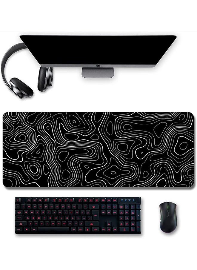 Topographic Contour Gaming Mouse Pad, Large Gaming Mouse Pad, Waterproof Topographic Mouse Pad with Non-slip Rubber Base for Gaming, Office