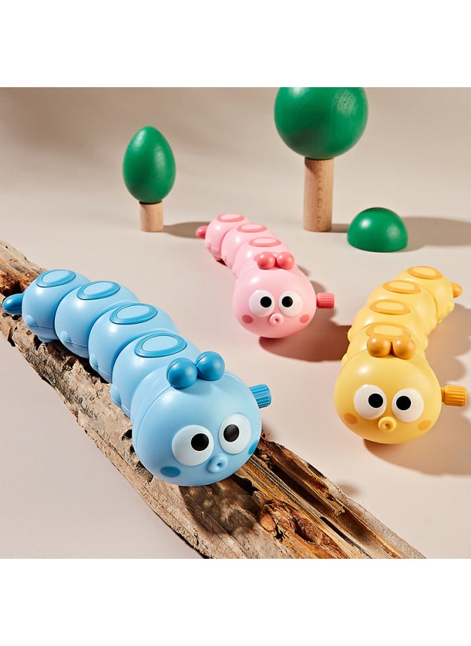Children's Winding Wind-up Caterpillar Toy Swing Reptile Moving And Running Worm Stall Wholesale-Color:Clockwork Caterpillar-yellow (bagged)