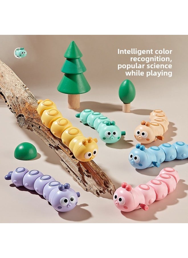 Children's Winding Wind-up Caterpillar Toy Swing Reptile Moving And Running Worm Stall Wholesale-Color:Clockwork Caterpillar-yellow (bagged)