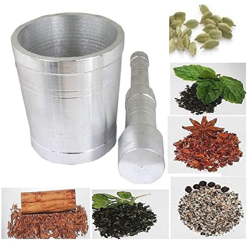faas Khalbatta for KitchenOkhli MasherMorter Pestle SetAluminium KhalbattaImam Dasta Spice Mixer khaldastaKharal okhli musal Pack of 1 - Image 2