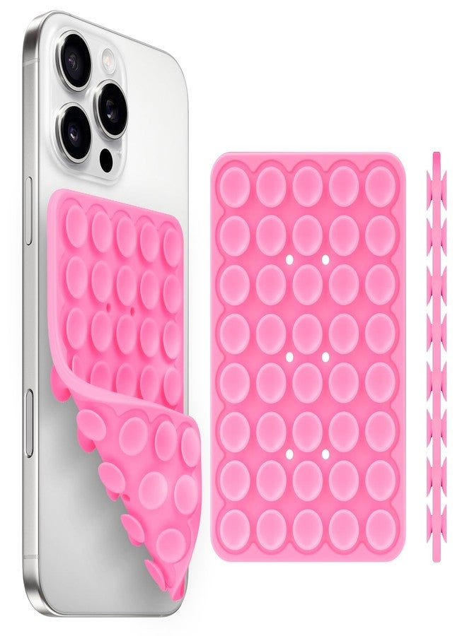 Yojaro Silicone Suction Cup Phone Case Mount Double Sided, Phone Accessories Hands-Free Strong Grip Holder for Selfies and Videos, Silicon Phone Stand for iPhone and Android Pink - Image 1