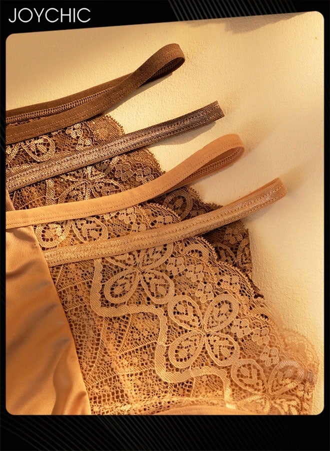 Joychic طقم شورتات نسائية من الدانتيل بأسلوب فرنسي 6 قطع لفصل الربيع والصيف، عالية المرونة، تمتص العرق، مضادة للبكتيريا، بدون seams، بخصر متوسط، متعدد الألوان - Image 5