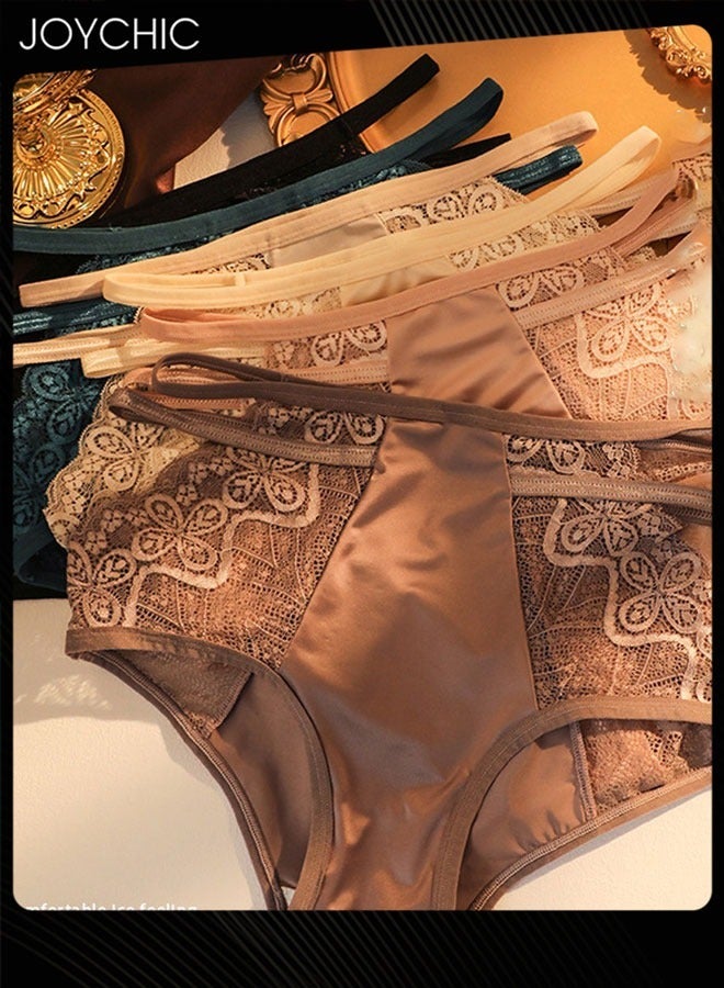 Joychic طقم شورتات نسائية من الدانتيل بأسلوب فرنسي 6 قطع لفصل الربيع والصيف، عالية المرونة، تمتص العرق، مضادة للبكتيريا، بدون seams، بخصر متوسط، متعدد الألوان - Image 1