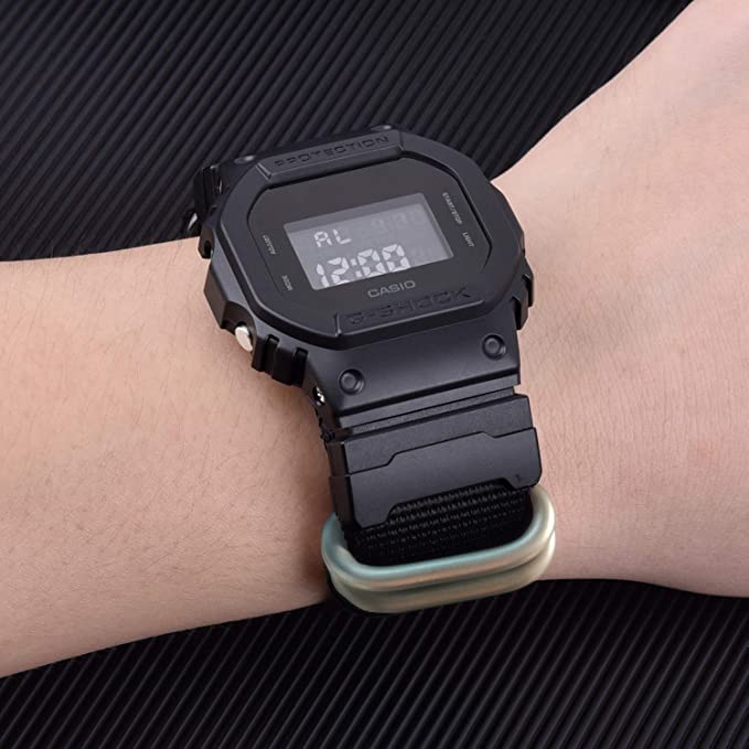 Lijinlan Military Ballistic Nylon Strap Replacement G-Shock Watch Bands Compatible with Casio G-Shock Watch Model GW100/GA100/GA400/GD120/ DW-D5500 /DW5600E/ DW6900/DW-9052/GWM5610/GW9400 (Black) - Image 4