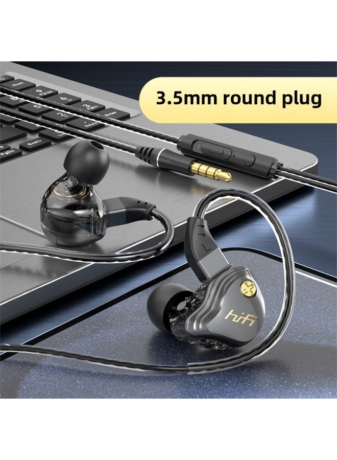 Wired Headset In-ear For Huawei Apple Samsung Mobile Phone Subwoofer TYPEC/3.5MM-Color:Gunmetal Color - Image 1
