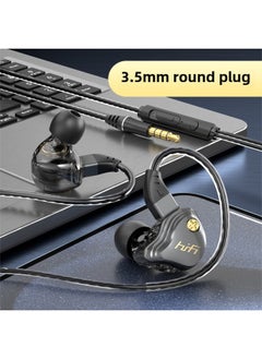 Wired Headset In-ear For Huawei Apple Samsung Mobile Phone Subwoofer TYPEC/3.5MM-Color:Gunmetal Color