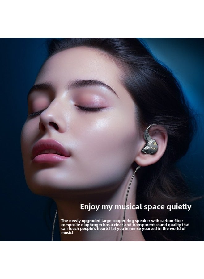 Generic - Wired Headset In-ear For Huawei Apple Samsung Mobile Phone Subwoofer TYPEC/3.5MM-Color:Gunmetal Color - Image 1