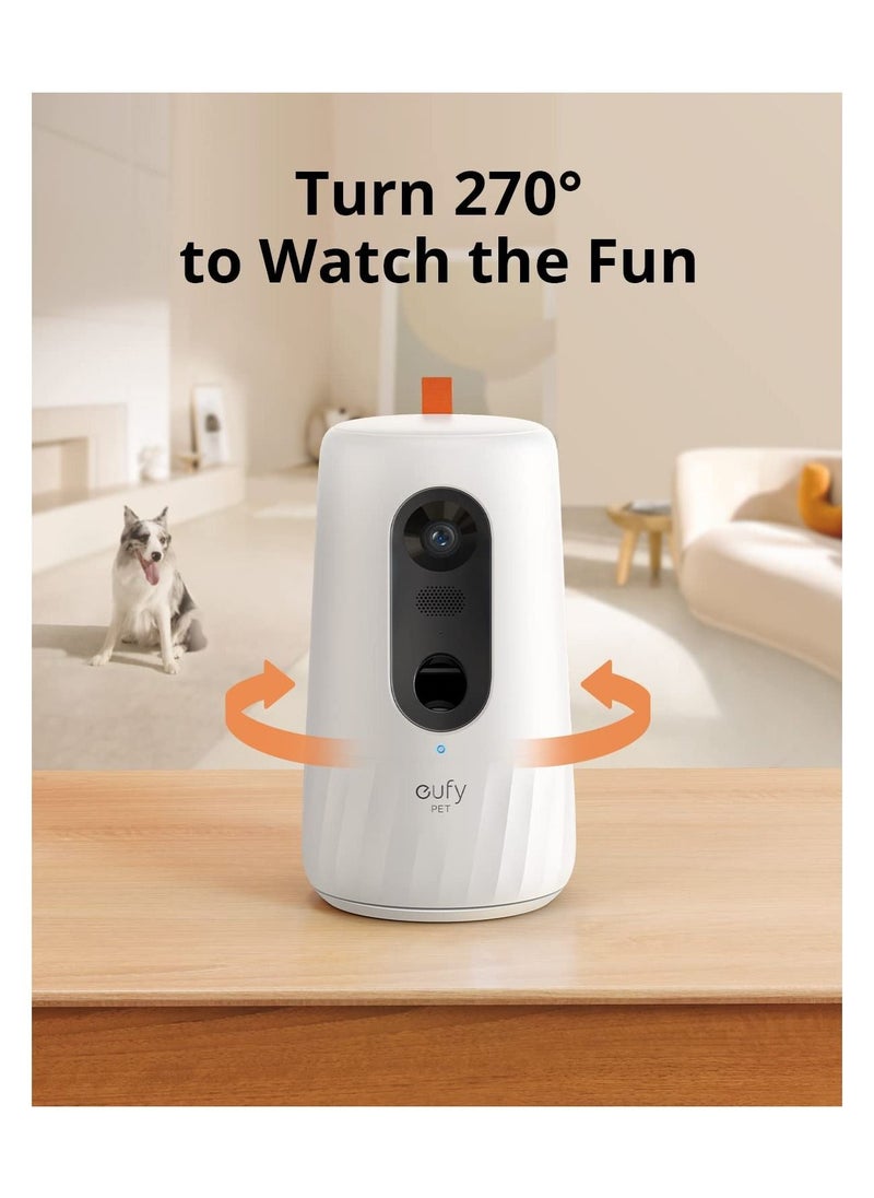 eufy - eufy Pet Dog Camera, Free Smart AI Tracking and Monitoring, 270-Degree Rotation, 1080p Pet Camera Tossing Treat Dispenser, Doggy Diary, Local Storage, 2-Way Audio, Phone App, No Monthly Fee - Image 1