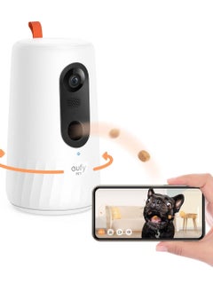 eufy Pet Dog Camera, Free Smart AI Tracking and Monitoring, 270-Degree Rotation, 1080p Pet Camera Tossing Treat Dispenser, Doggy Diary, Local Storage, 2-Way Audio, Phone App, No Monthly Fee