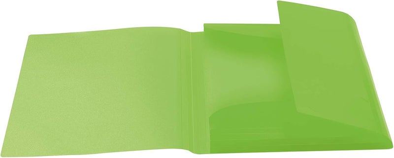 Herma 19508 Portfolio Folder A4 Translucent Light Green, Children's Plastic Corner Folder with Inner Flaps and Elastic Band, Sturdy Plastic Folder, for Boys and Girls - Image 2