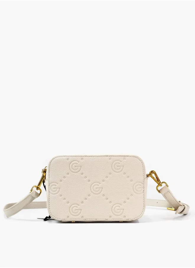 غابرييلا غوتشي Monogram Embossed Crossbody Bag with Zip Closure