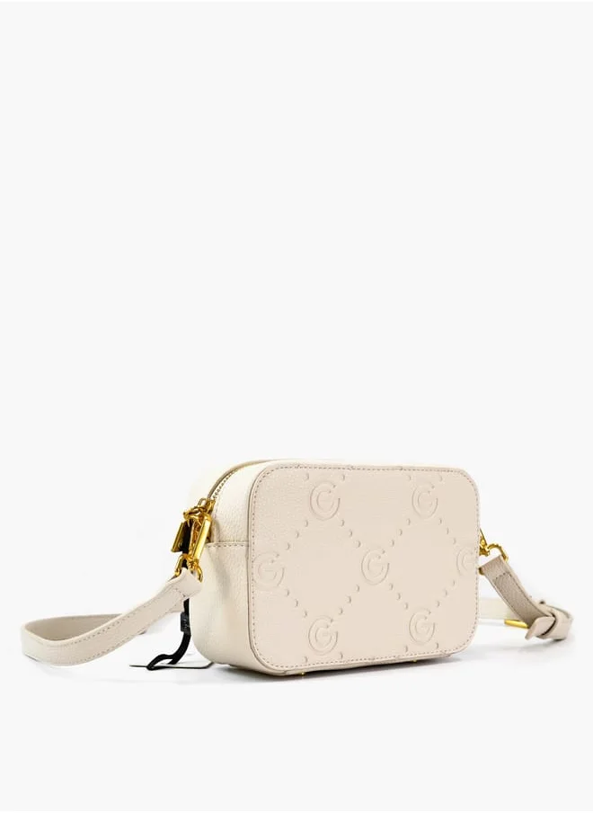 غابرييلا غوتشي Monogram Embossed Crossbody Bag with Zip Closure