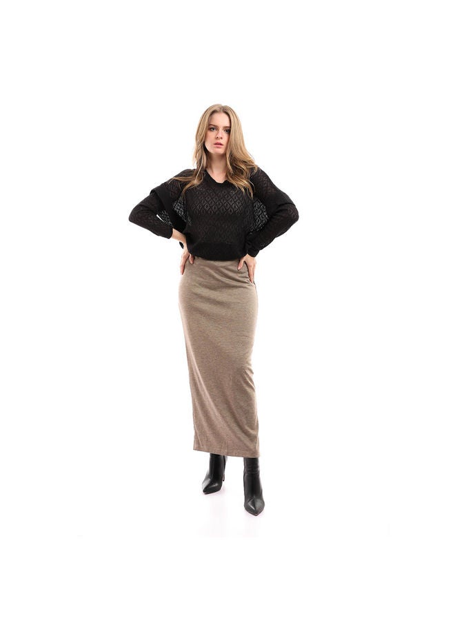Esla ESLA Chanel Skirt Dark Beige  - Image 1