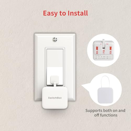 Switchbot Bluetooth Fingerbot Button Pusher for Rocker Switches – Turn Lights/Coffee On by App or Timer, No Tools, Optional Hub for Voice & Away Control, White - Image 3