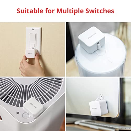 Switchbot Bluetooth Fingerbot Button Pusher for Rocker Switches – Turn Lights/Coffee On by App or Timer, No Tools, Optional Hub for Voice & Away Control, White - Image 2