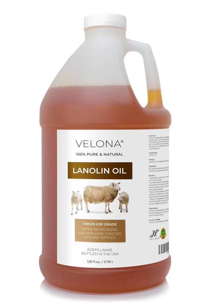 velona Lanolin Oil USP Grade 64 fl oz  100 Pure and Natural Carrier Oil  Refined Cold pressed  Skin Hair Body  Face Moisturizing  Use Today  Enjoy Results