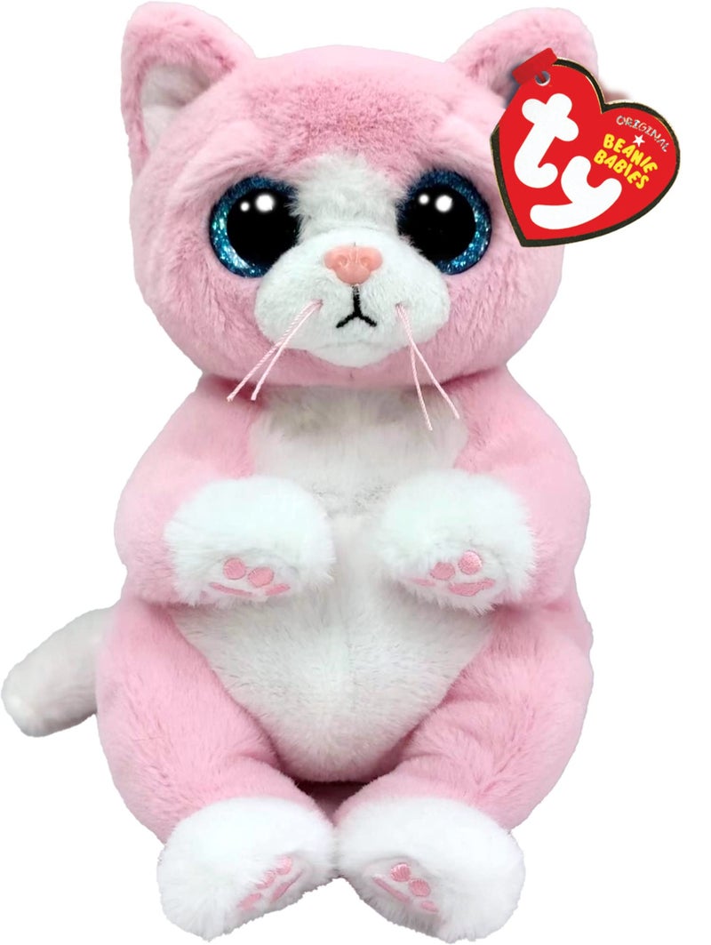 Ty Beanie Bellies Lillibelle The Pink Kitten with Blue Glitter Eyes, Cuddly Plush Animals with Soft Belly Original 20 cm T41283 - Image 1