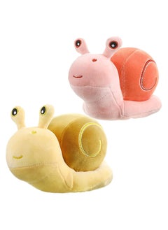 Y&D 2 Pieces Snail Doll Plush Toy 7.87 Inch Cartoon Lovely Birthday Gift C ute Soft Stuffed Animal Kawaii Pillow for Home Decoration Pink, Yellow  - Image 1