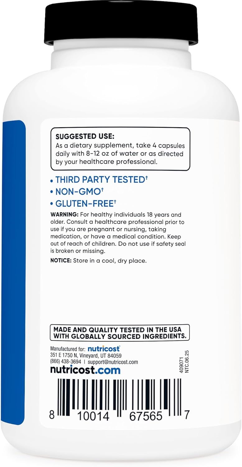 Nutricost Creatine Monohydrate 3000mg 180 Capsules 750mg Per Capsule  Gluten Free NonGMO - Image 4