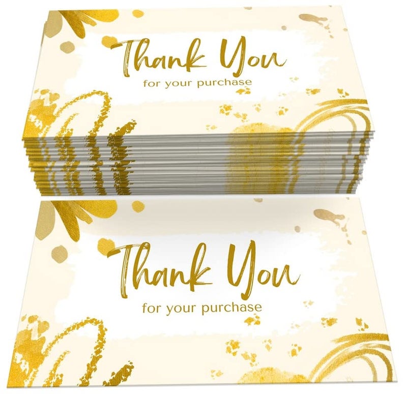 VAAIMAI 480 Pieces Thank You For Supporting My Small Business Stickers Appreciation Cards for Online Retail Shop Package Inserts