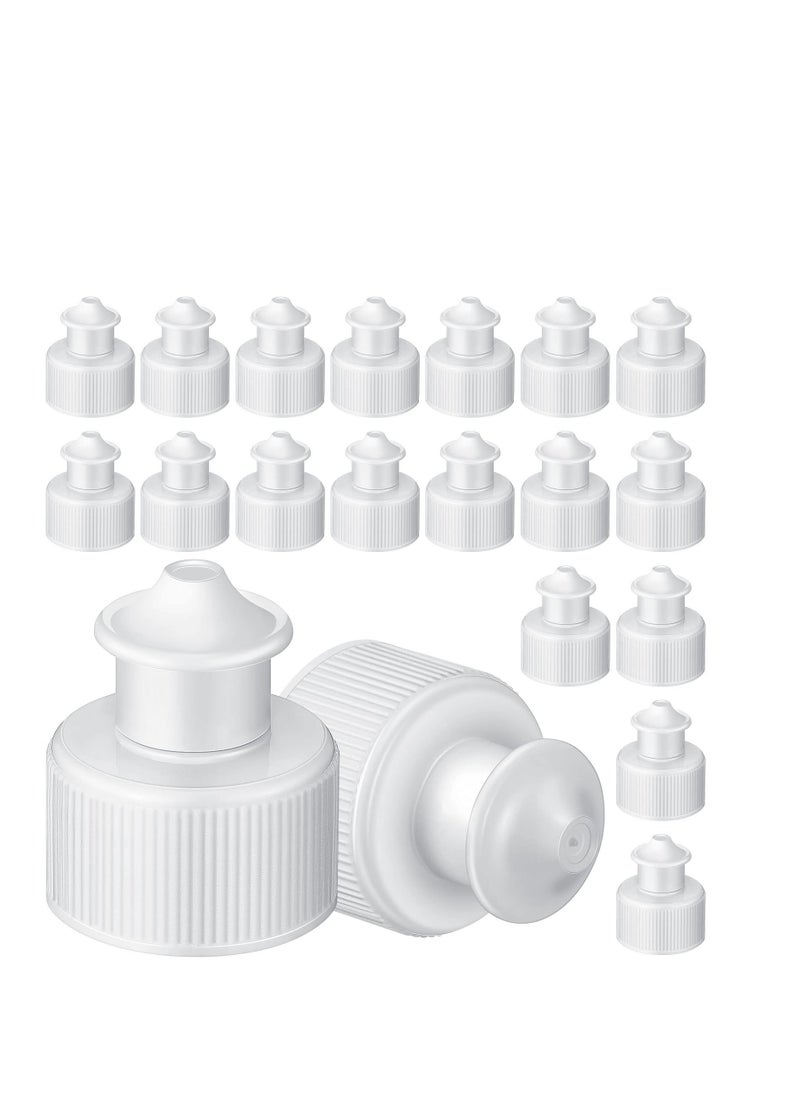 SYOSI - 60 Pack Push Pull Caps for Bottles 28 mm Plastic Water Bottle Cap Bottle Sports Cap Water Bottle Replacement Tops Sport Bottle Lid Replacement Caps, White - Image 1