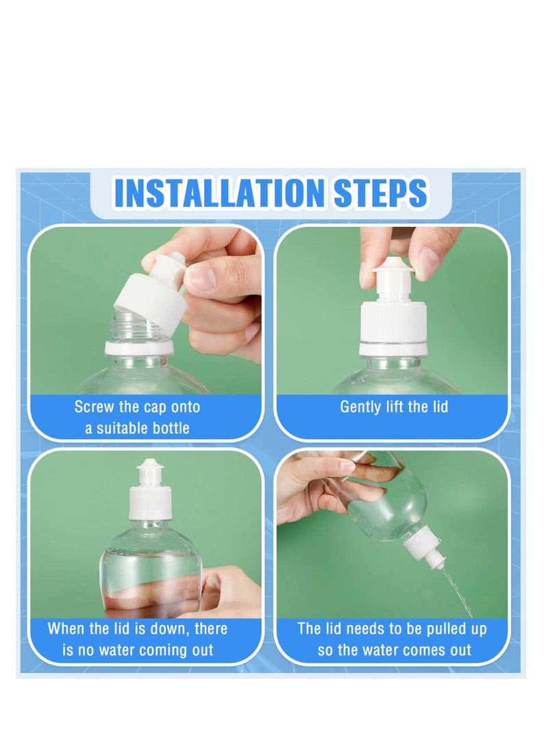 SYOSI - 60 Pack Push Pull Caps for Bottles 28 mm Plastic Water Bottle Cap Bottle Sports Cap Water Bottle Replacement Tops Sport Bottle Lid Replacement Caps, White - Image 1