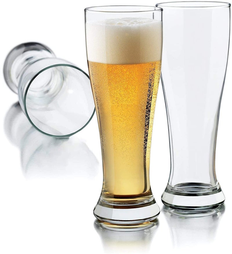TIENER Dishware Safe Pilsner Glass Tumbler - 385 ml - Set of 6, Clear - Image 1