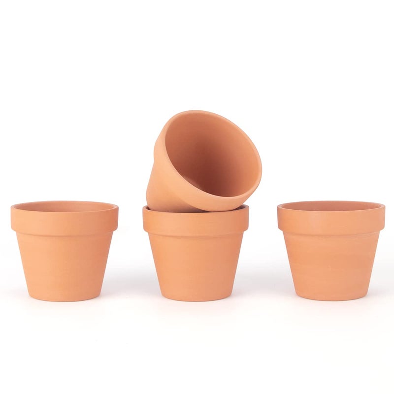 CFKJ [26 Pack] 4" Planter Nursery Pots Terracotta Pot Clay Ceramic Pottery Cactus Pots Flower Succulent Plants Pot Garden (4") - Image 5