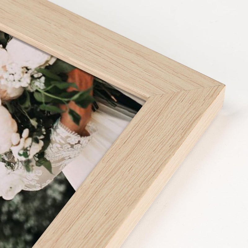 جيفت جاردن إطار الصورة Giftgarden بلون الخشب الطبيعي مقاس 50 × 70 سم، إطار ملصق كبير من الألومنيوم للصور والشهادات والملصقات مقاس 70 × 50 سم - للتعليق الأفقي أو الرأسي فقط على الحائط - Image 3