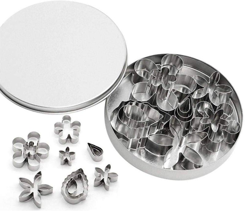 Nilkanth® 12 Pcs Stainless Steel Cookie Cutter Set – Small Heart, Star, Circle & Flower Shapes, Fondant & Biscuit Cutters, Baking Molds for Cake, Pastry & DIY Kitchen Use - Image 1