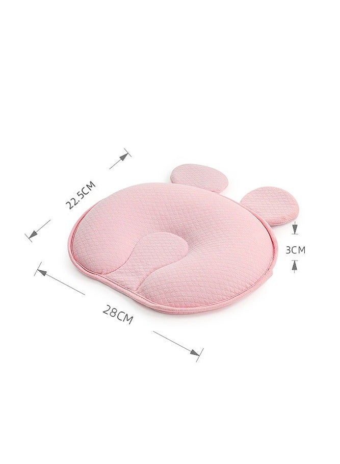 Neonatal Head Shaping Pillow with Cute Ear Shape Lightweight Soft Memory Foam Cushion Prevent Plagiocephaly and Flat Head Sleep Nursing Pillow for 0-12 Months Infant Pink  - Image 2