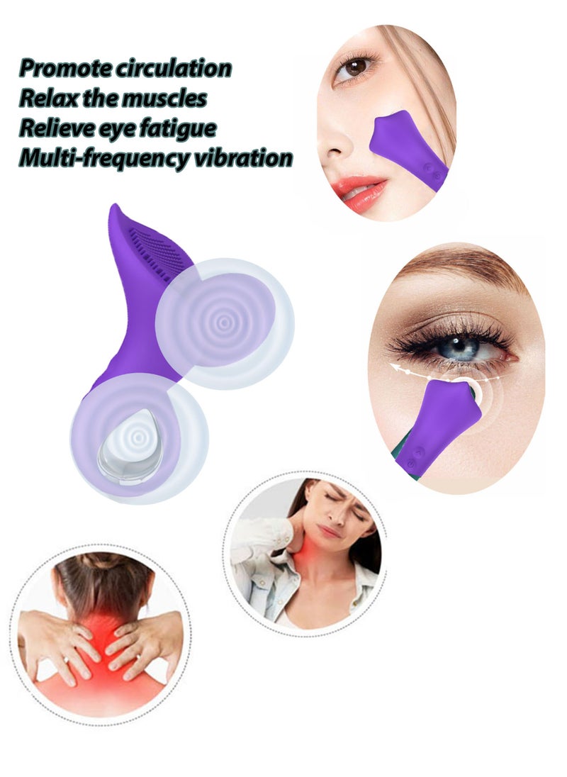 Generic 2-in-1 Eye Care Essential Vibrating Massager and Makeup Brush Relax the muscles Relieve eye fatigue 