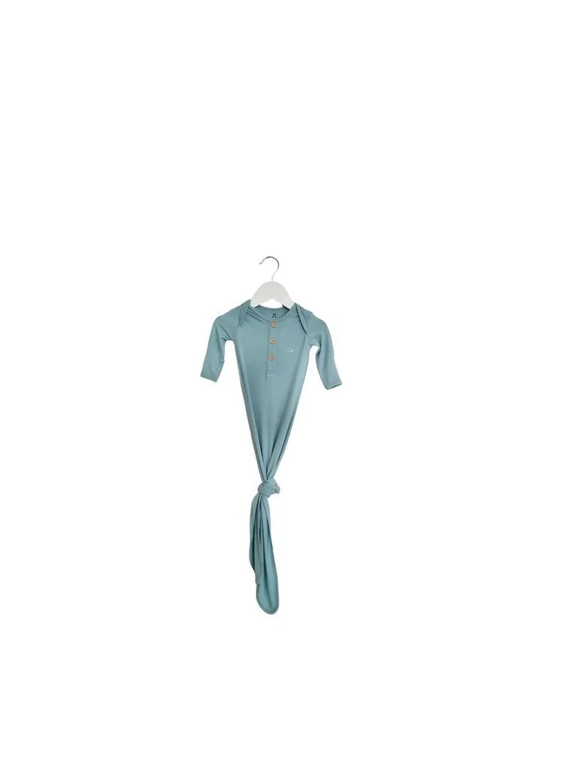Anvi Baby Organic Bamboo Knotted Gown and Beanie Set  Soft Sage 3 to 6 months