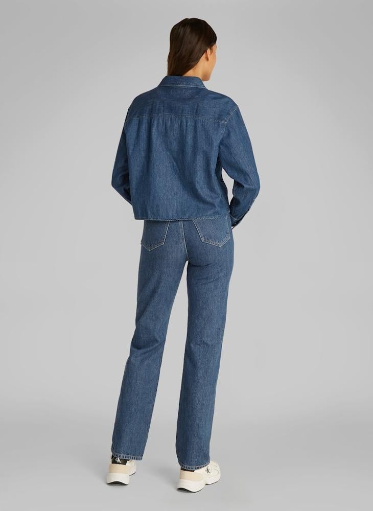Calvin Klein Jeans Cropped Button Down Shirt  - Image 2