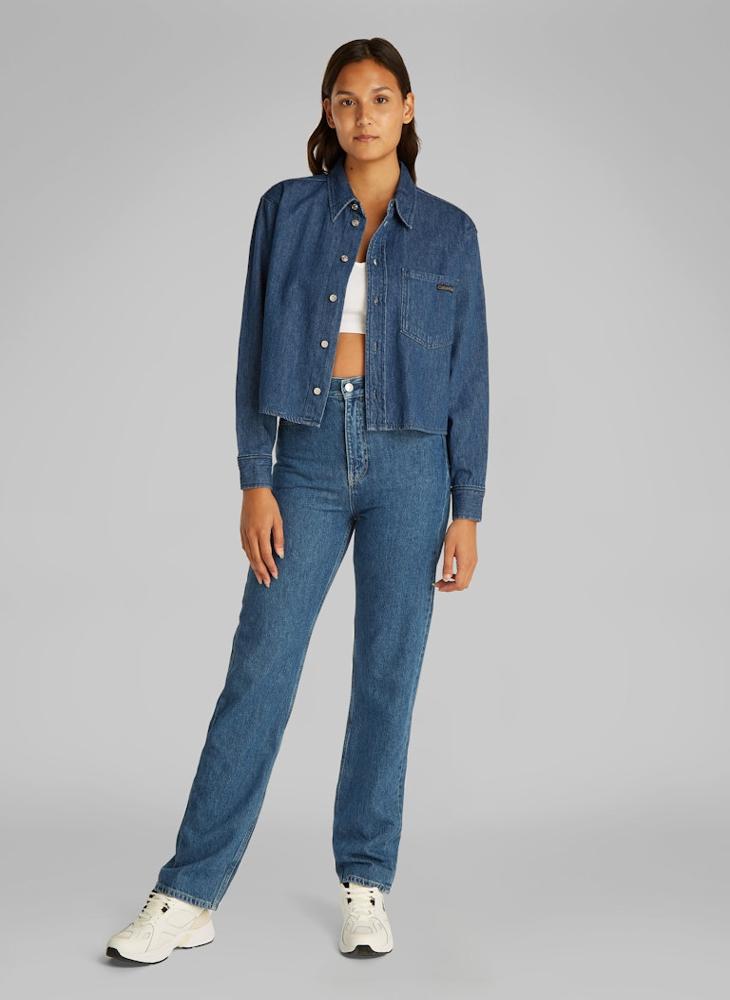 Calvin Klein Jeans Cropped Button Down Shirt  - Image 4