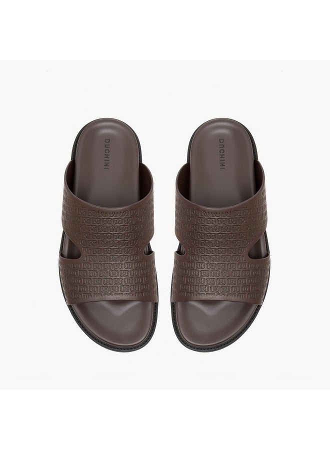 DUCHINI Men's Logo Embossed Slip-On Comfort Sandal  - Image 1